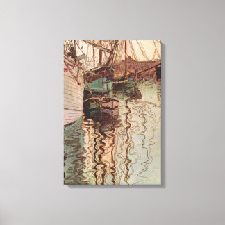 Puerto de Trieste, por Egon Schiele, arte vintage