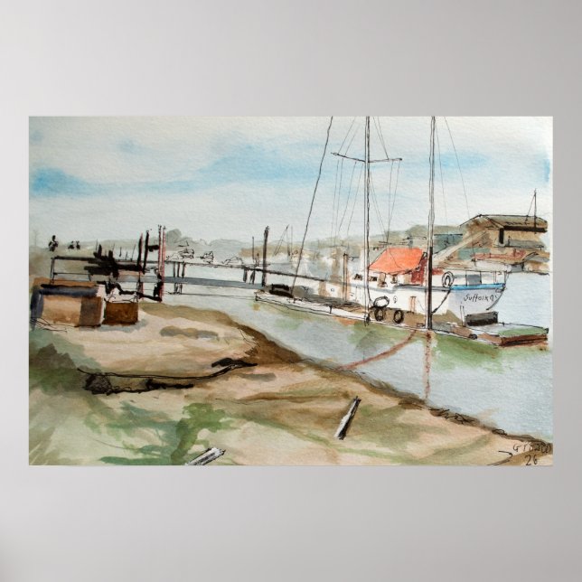 Puerto de Walberswick Arte Costero de Suffolk (Frente)