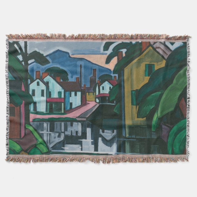 "Puerto del antiguo Canal" arte arroja manta (Anverso)