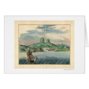 Puerto del mapa 1639 de la opinión de La Habana