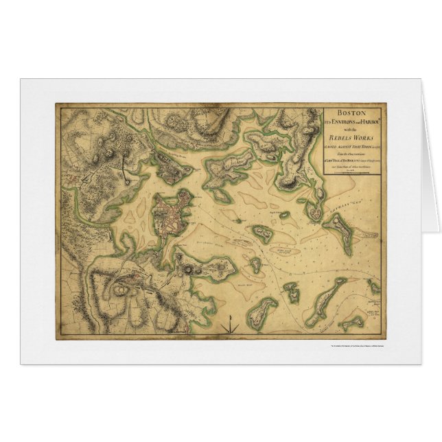 Puerto del mapa 1775 de Boston (Anverso (Horizontal))