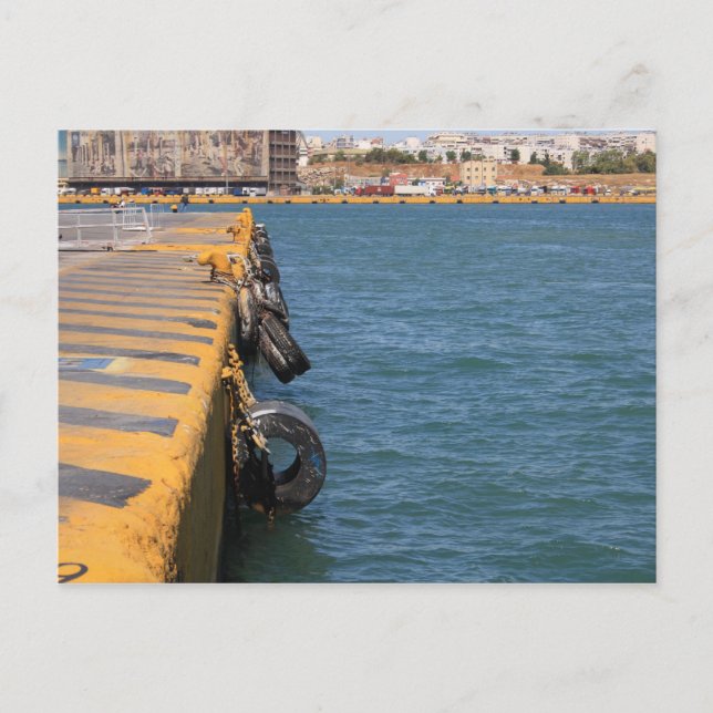 Puerto del Pireo, Atenas, postal Grecia (Anverso)