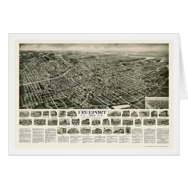 Puerto franco, mapa panorámico de NY - 1925 (Anverso (Horizontal))