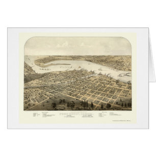 Puerto Huron, mapa panorámico del MI - 1867