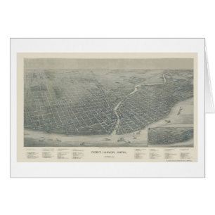 Puerto Huron, mapa panorámico del MI - 1894