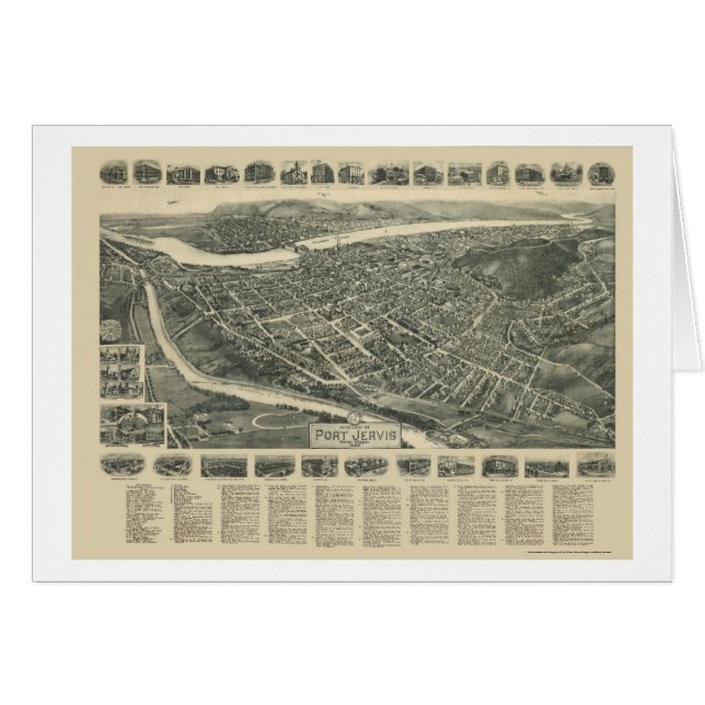 Puerto Jervis, mapa panorámico de NY - 1920 (Anverso (Horizontal))