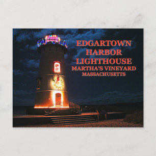 Puerto ligero de Edgartown, postal de Massachusett