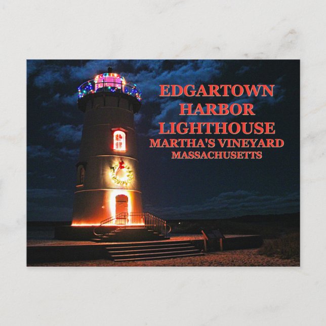 Puerto ligero de Edgartown, postal de Massachusett (Anverso)