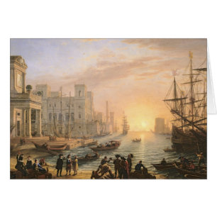 Puerto marítimo en la puesta del sol, 1639