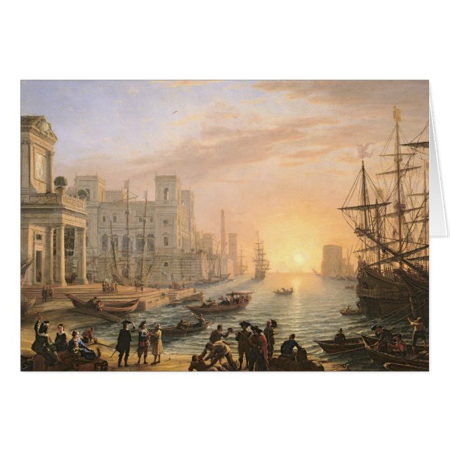 Puerto marítimo en la puesta del sol, 1639 (Anverso (Horizontal))