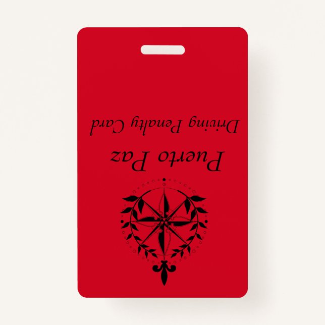 Puerto Paz - Tarjeta de penalidad de conducir (roj (Reverso)