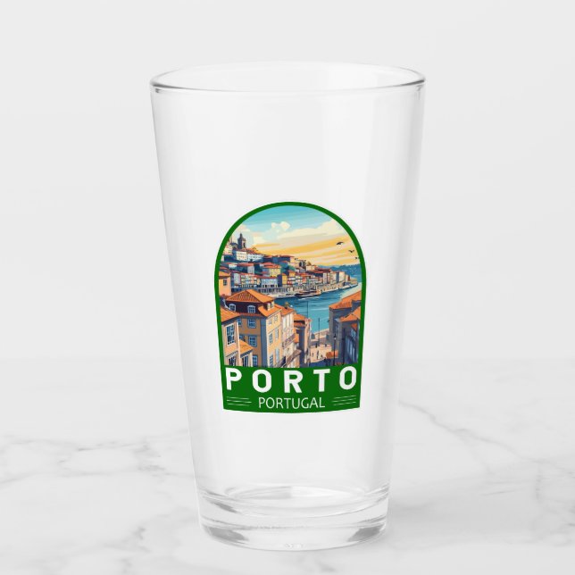 Puerto Portugal Emblema de arte de viajes (Anverso)