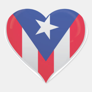 Puerto Rico amor bandera orgullo pegatina corazón