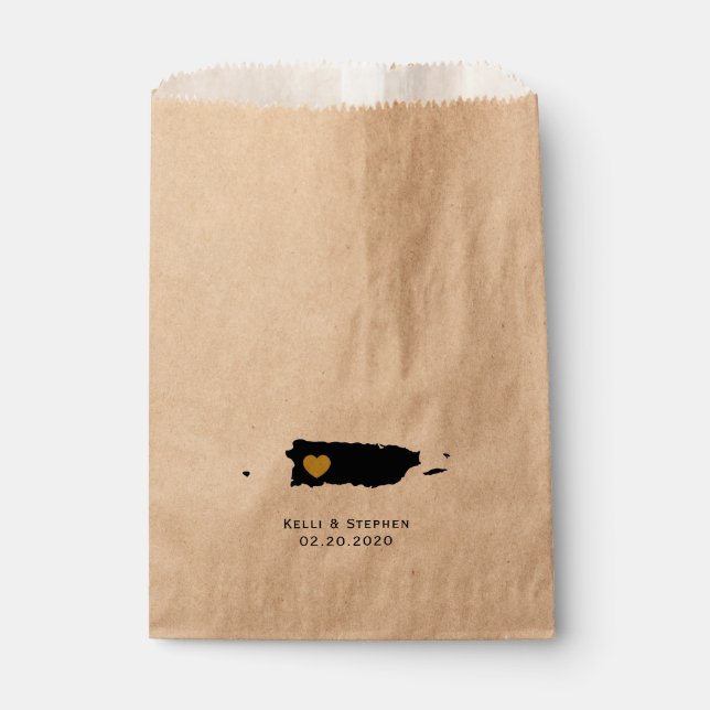 Puerto Rico Boda Favor de Tratar Sacks, Bolsas de  (Anverso)