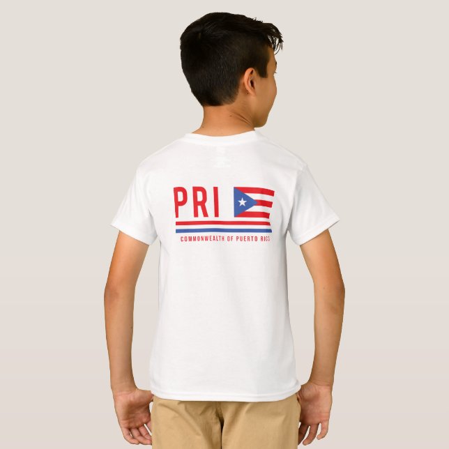 Puerto Rico Código ISO Alpha 3 Diseño camiseta (Reverso completo)