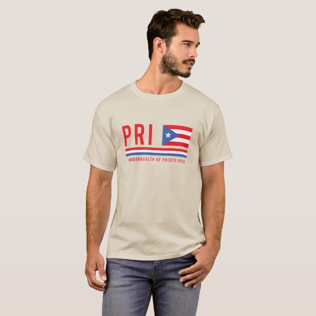 Puerto Rico Código ISO Alpha 3 Diseño camiseta (Anverso completo)