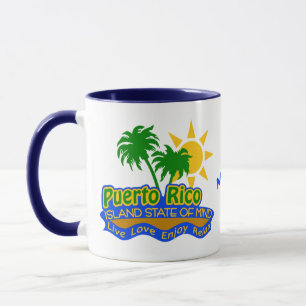 Puerto Rico Estado de la Mente tazas de nombre per