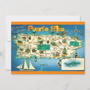 Puerto Rico Islas Vieques Tarjeta Postal Grande 5x