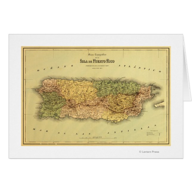 Puerto Rico: Mapa panorámicoPuerto Rico (Anverso (Horizontal))