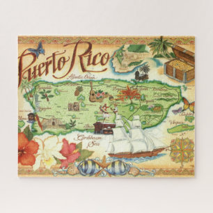 Puerto Rico rompecabezas del mapa 16x20