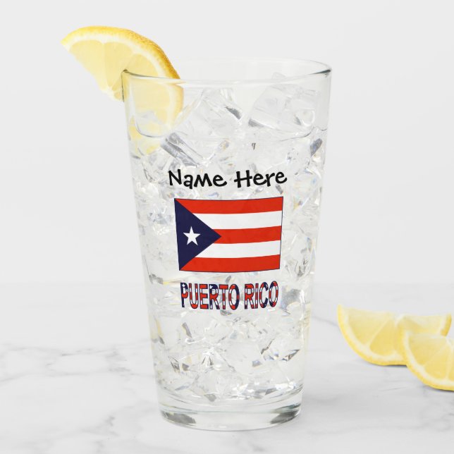 Puerto Rico y la bandera puertorriqueña con tu nom (Anverso (hielo))
