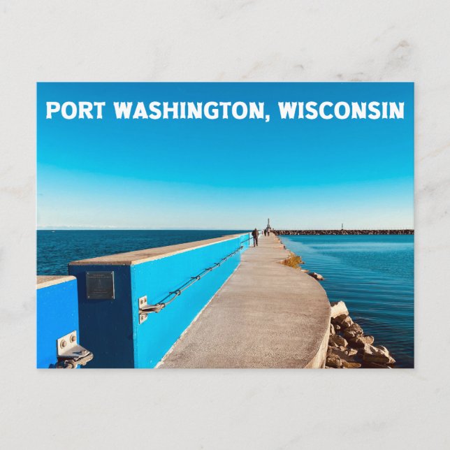 Puerto Washington, postal de Wisconsin (Anverso)