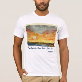 Puesta de color de agua - Camiseta fina para hombr