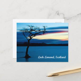 Puesta de sol azul sobre Loch Lomond, tarjeta post