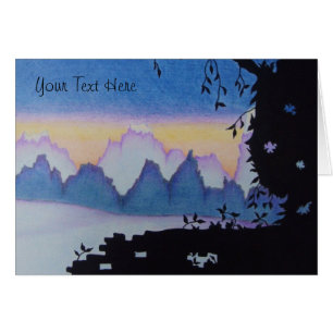 puesta de sol de arte abstracto sobre el paisaje m