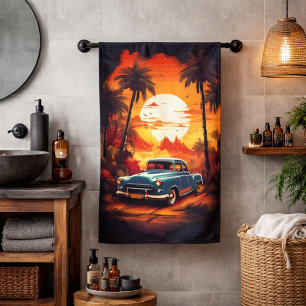Puesta de sol de coche vintage - Regalo para amant