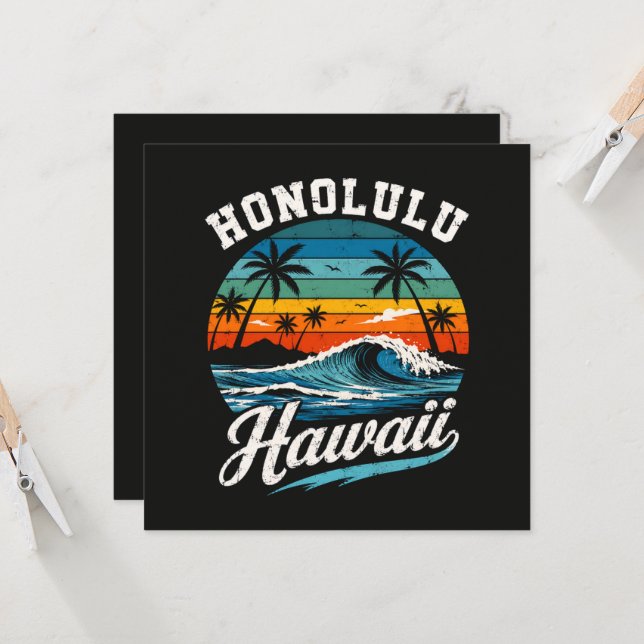 Puesta de sol de surf de Honolulu Hawaii (Anverso/Reverso In Situ)