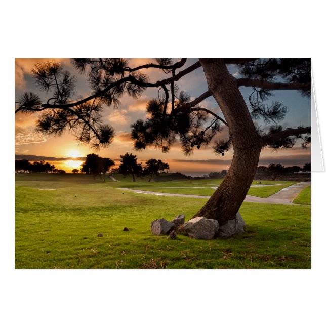 Puesta de sol en campo de golf (Anverso (Horizontal))