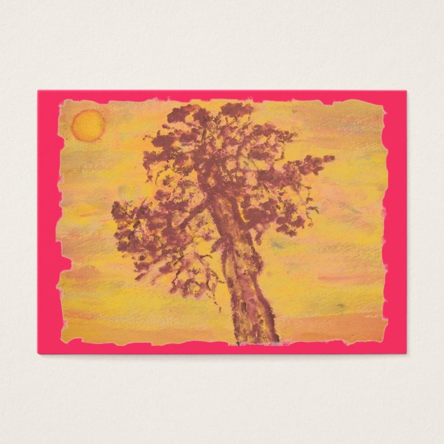 puesta de sol en el árbol de enebro (Frente)