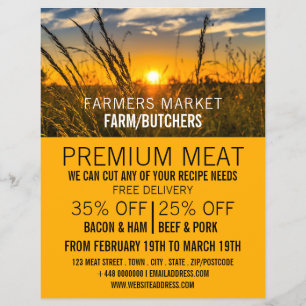 Puesta de sol en el campo, publicidad de Farmer &