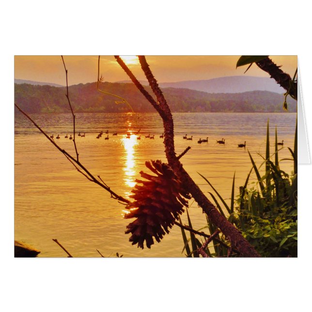 Puesta de sol en el lago Pinecone (Anverso (Horizontal))