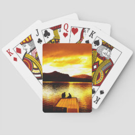 Puesta de sol en el muelle - Baraja de cartas