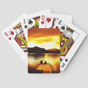 Puesta de sol en el muelle - Baraja de cartas