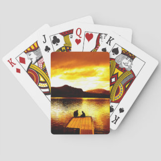 Puesta de sol en el muelle - Baraja de cartas