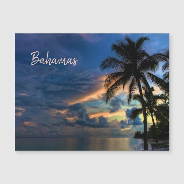 Puesta de sol en el paraíso tropical de las Bahama (Anverso)