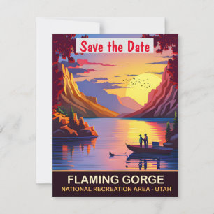 Puesta de sol en Flaming Gorge, Utah, Tarjeta post