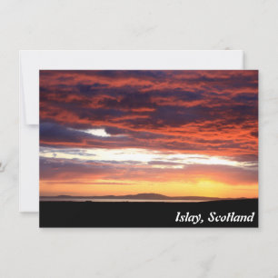 Puesta de sol en Islay, Escocia tarjeta