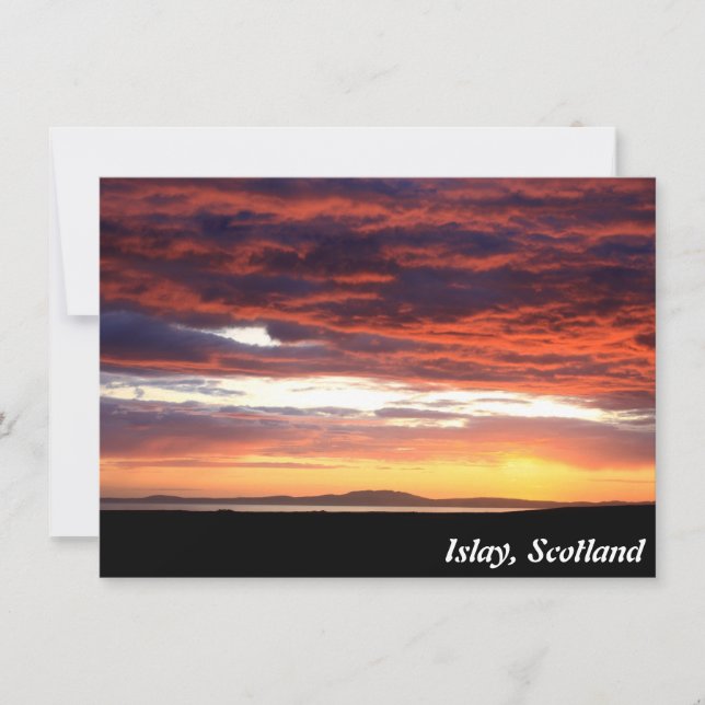 Puesta de sol en Islay, Escocia tarjeta (Anverso)
