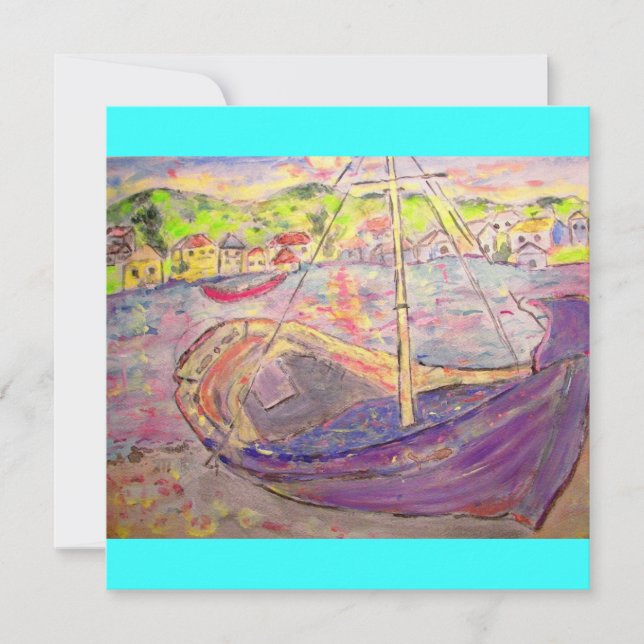 puesta de sol en la aldea griega (Anverso)