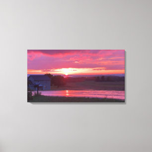 PUESTA DE SOL EN LA IMPRESIÓN DE CANVAS ESTATAL DE