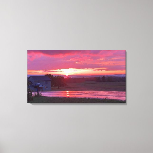PUESTA DE SOL EN LA IMPRESIÓN DE CANVAS ESTATAL DE (Anverso)