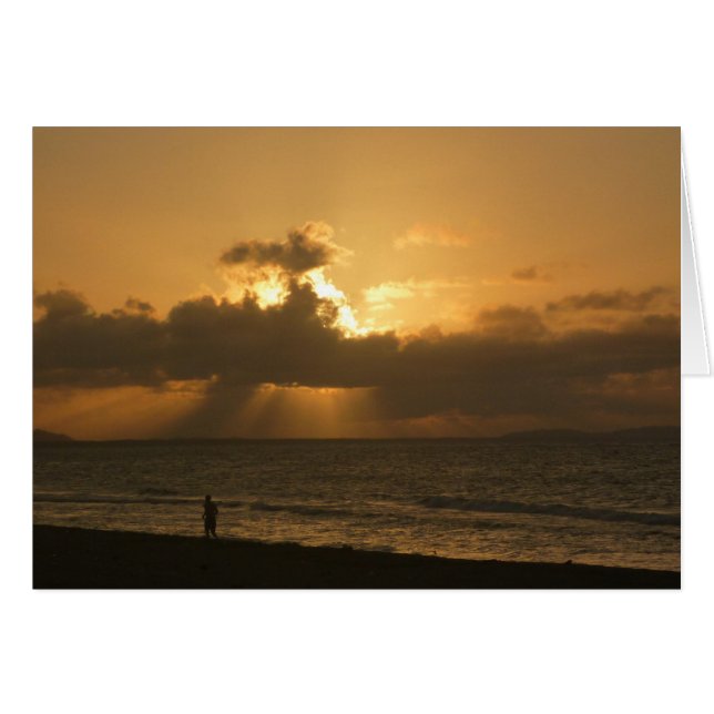 puesta de sol en la playa (Anverso (Horizontal))