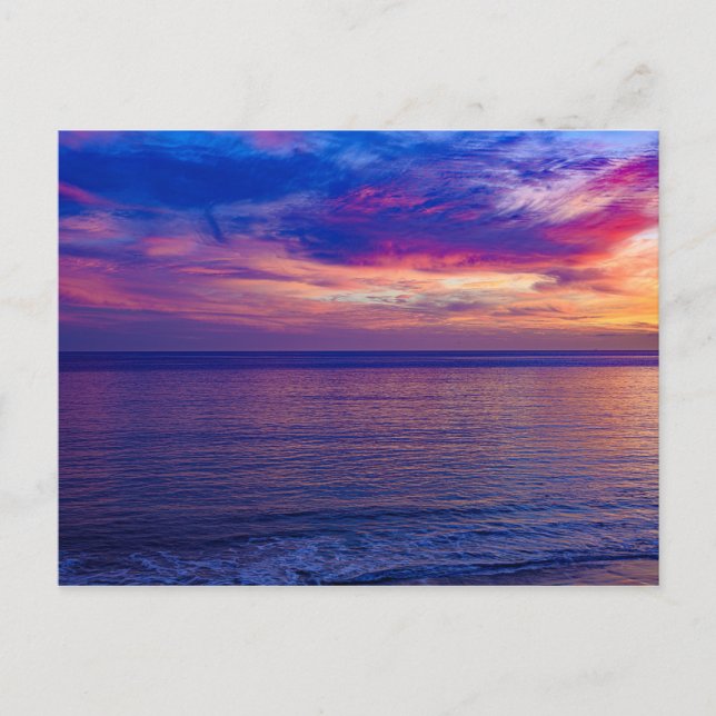 puesta de sol en la playa 2 postal (Anverso)