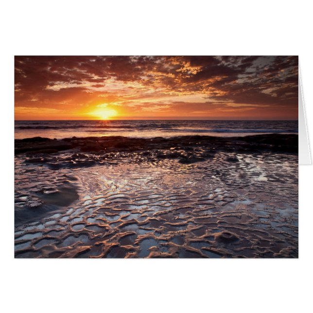Puesta de sol en la playa, California (Anverso (Horizontal))