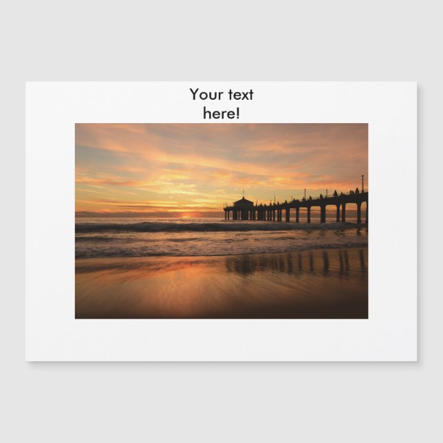 Puesta de sol en la playa del muelle (Anverso)