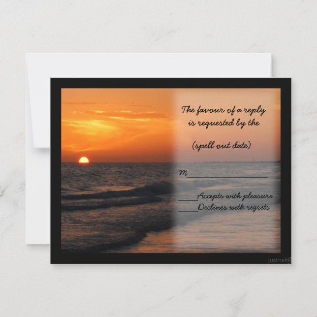puesta de sol en la playa ii rsvp (Anverso)